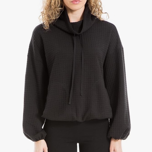 Max Studio Tops - Max Studio Funnel Neck Waffle Knit Pullover